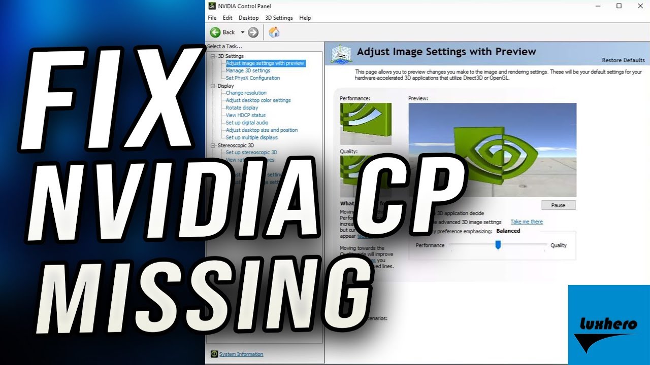 4 Methods to Fix Nvidia Control Panel Missing Options Issue in Windows 10